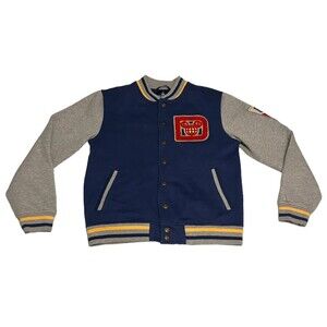 Disney Mens Small WALT DISNEY WORLD 1971 Letterman Jacket VARSITY BLUE YELLOW
